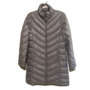 Calvin Klein Lightweight Premium Down Jacket Womens Medium Quilted Taupe Brown